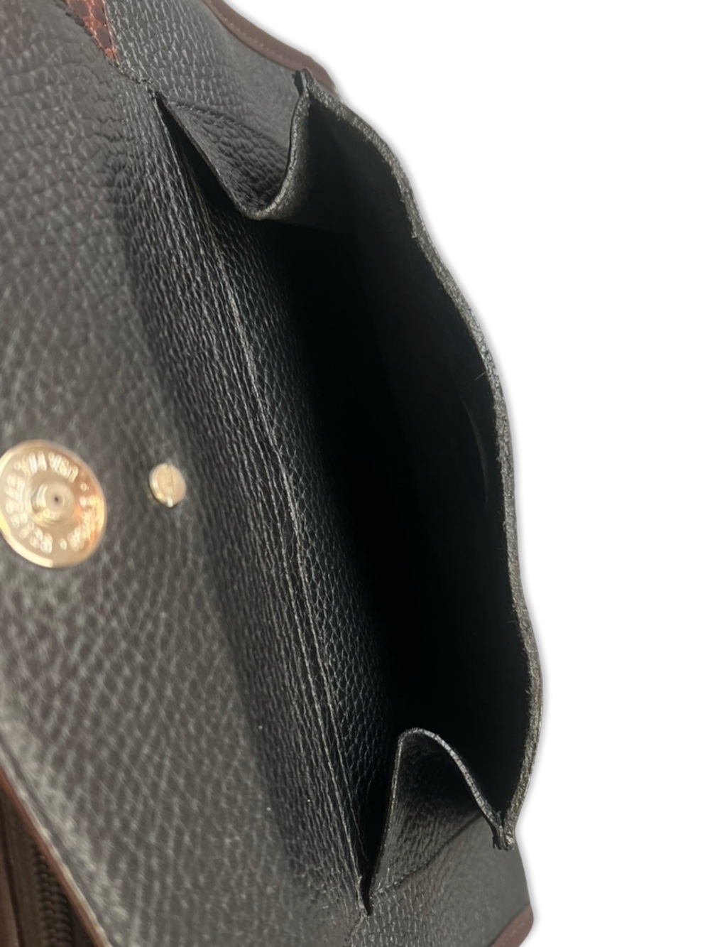 Brighton Collection Buckle Shoulder Bag Black and Tan with Croc Embossed Accents - Picture 13 of 15